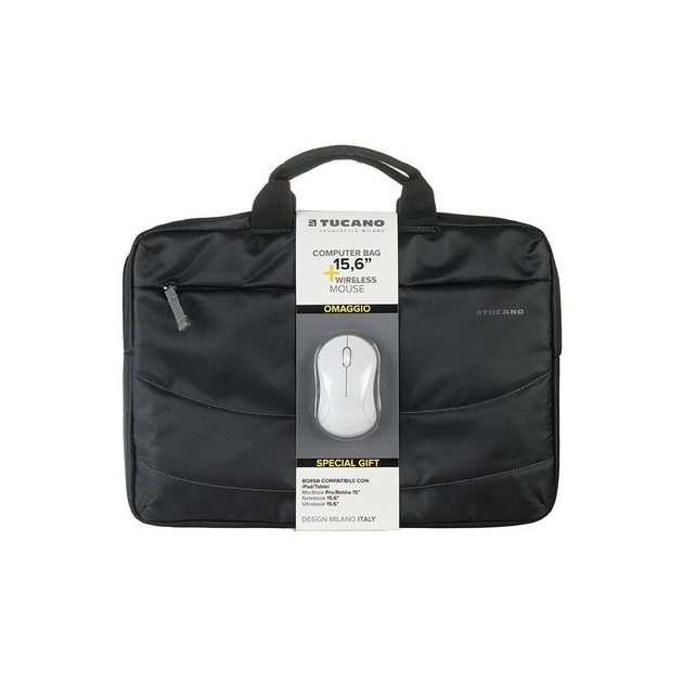 Сумка для ноутбука Tucano 15.6" SLIM BAG IDEALE + Wireless mouse, Black (BU-BIDEA-WM) - изображение 1