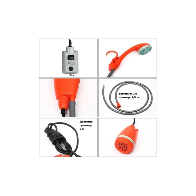 Душ портативний Poputchik на Li-ion акумуляторі 2200 мАч (960300-IS) - picture 5