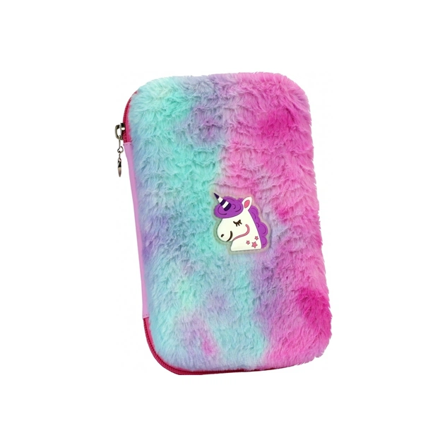 Пенал Cool For School 1 відділення з плюшем та аплікацією Рожевий (CF6514-pink) - изображение 1