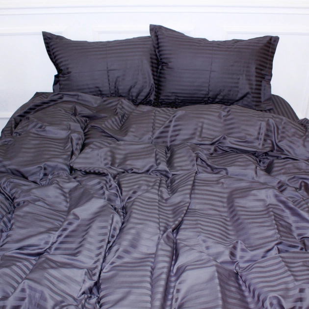 Підковдра MirSon Satin Stripe 30-0012 Dark Gray 200х220 см (2200005252130) - зображення 1