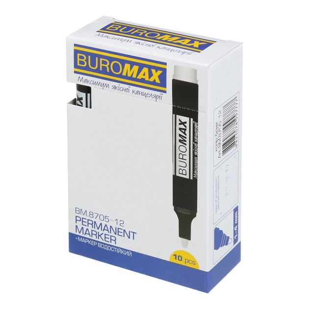 Маркер Buromax водостійкий 1-4 мм, білий (BM.8705-12) - picture 4