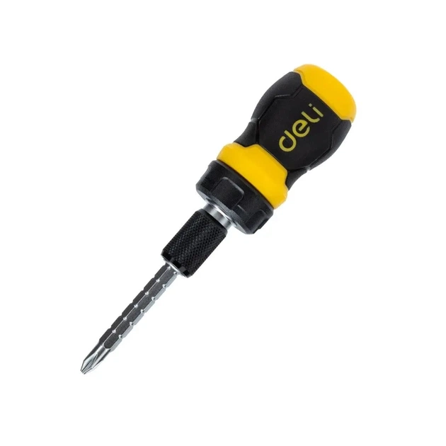 Викрутка Deli двостороння з тріскачкою, 2 біти 6/PH2 x 85 мм (DL626010) - зображення 1