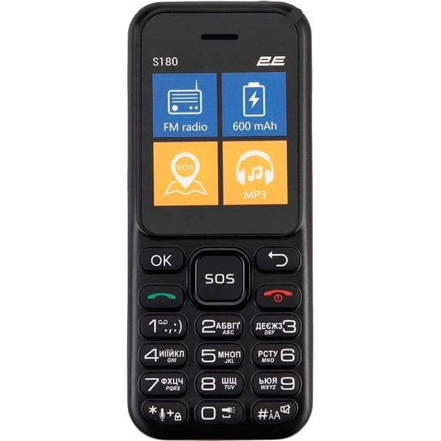 Мобильный телефон 2E S180 2024 Black (694743653885) - изображение 1