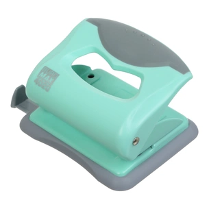 Діркопробивач Buromax пластиковий PASTEL, до 20 аркушів, 125 х 95 х 65 мм, м'ятний (BM.4020-38) зображення 1
