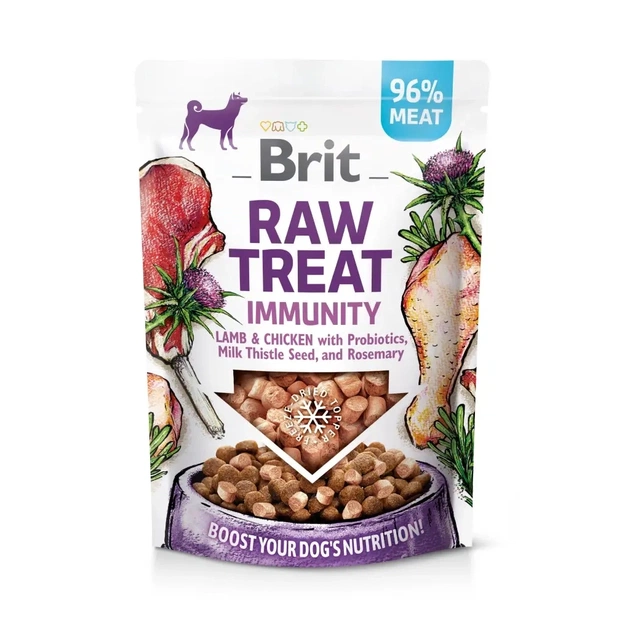 Ласощі для собак Brit Raw Treat freeze-dried Immunity ягня і курка 40 г (8595602564453) - изображение 1