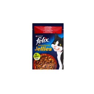 Вологий корм для кішок Purina Felix Sensations Jellies з яловичиною та томатами в желе 85 г (7613039831724) зображення 1