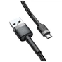 Дата кабель USB 2.0 AM to Micro 5P 2.0m 1.5A grey-black Baseus (CAMKLF-CG1) - зменшене зображення 1