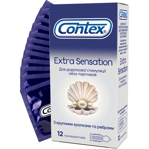 Презервативи Contex Extra Sensation з крупними крапками та ребрами 12 шт. (5052197051506) зображення 1