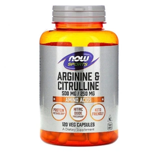 Амінокислота Now Foods Аргінін і цітрулін, 500мг \ 250 мг, 120 вегетаріанських капс (NOW-00037) зображення 1