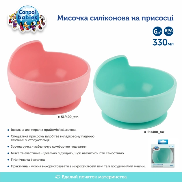Тарілка дитяча Canpol babies силіконова на присосці - бірюзова (51/400_tur) - picture 9