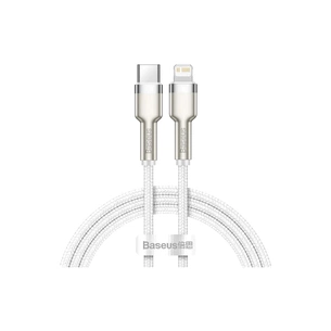 Дата кабель USB-C to Lightning 1.0m Cafule Metal PD 20W white Baseus (CATLJK-A02) зображення 1