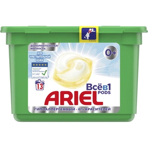 Капсули для прання Ariel Pods Все-в-1 для чутливої шкіри 13 шт. (8001841609942) зображення 1