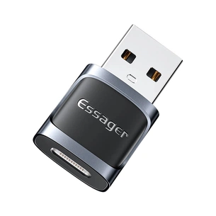 Перехідник USB 3.0 AM to USB-C F gray Essager (EZJCA-XL01) зображення 1