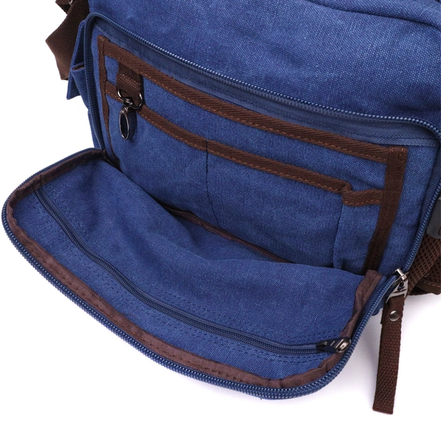 Сумка Vintage Месенджер з текстилю Синя (22207) - зображення 6