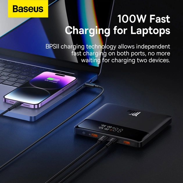 Батарея універсальна Baseus Blade 20000mAh 100W OE, black (PPBL000301) - зображення 12