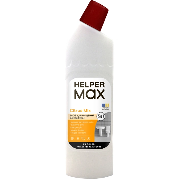 Рідина для чищення ванн Helper Max Citrus Mix Для сантехніки 1 л (4820183973016) - зображення 1