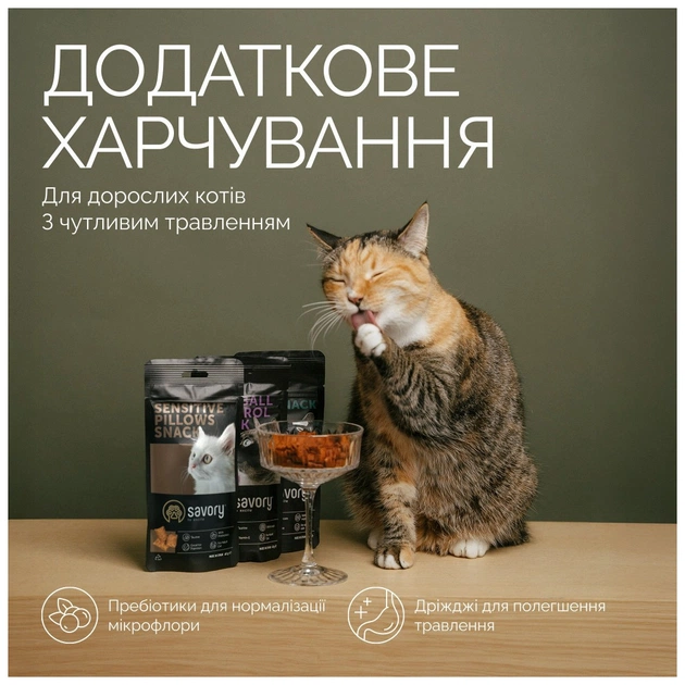 Ласощі для котів Savory Snacks Pillows Gourmand with Salmon 60 г (4820261921328) - picture 3