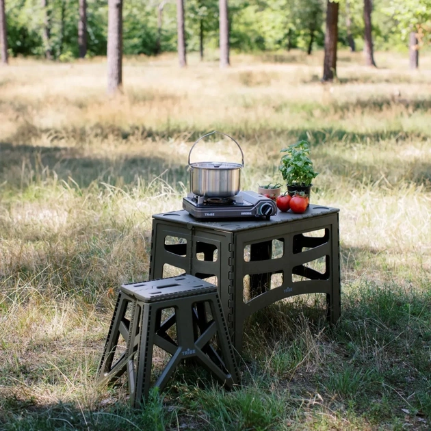 Стілець складаний Tribe Camp Chair High пластиковий Olive (T-EF-0002-olive) - picture 12