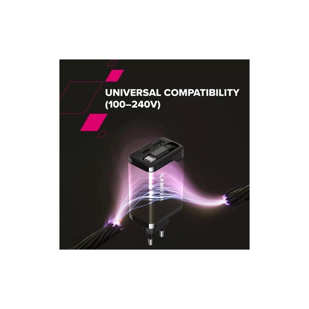 Зарядний пристрій Canyon 1xUSB-C PD65W + 1xUSB QC3.0 + cable USB-C to USB-C white (CNS-CURC65ACW) - picture 11