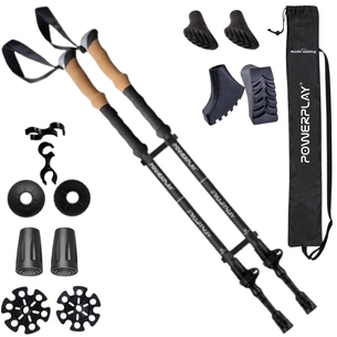 Трекінгові палиці PowerPlay 9110 Friluftsliv Black/White 80-135 см (PP_9110_Friluftsliv) зображення 1