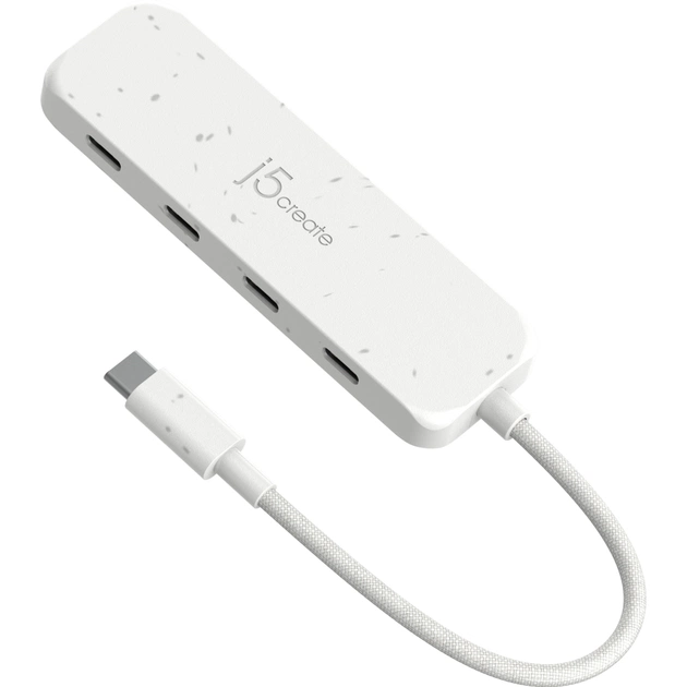 Концентратор J5create USB-C to 4xUSB-C 3.2 10Gbps white (JCH345EW-N) - picture 3