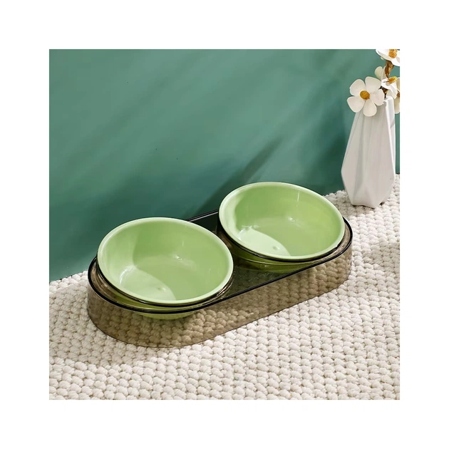 Посуд для котів Me&Pet Миска подвійна зелена (NMP28-2) - picture 7