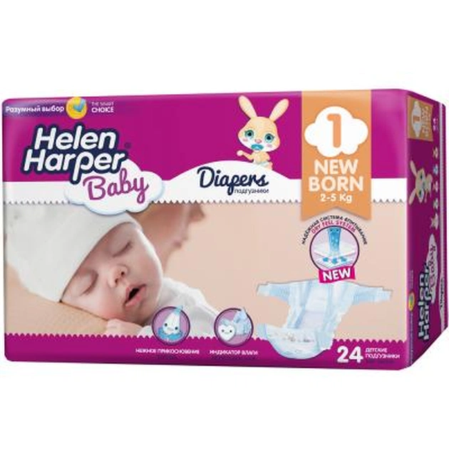 Підгузки Helen Harper Baby Newborn 2-5 кг 24 шт (5411416029816) - зображення 1
