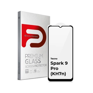 Скло захисне Armorstandart Full Glue TECNO Spark 9 Pro (KH7n) Black (ARM64651) зображення 1
