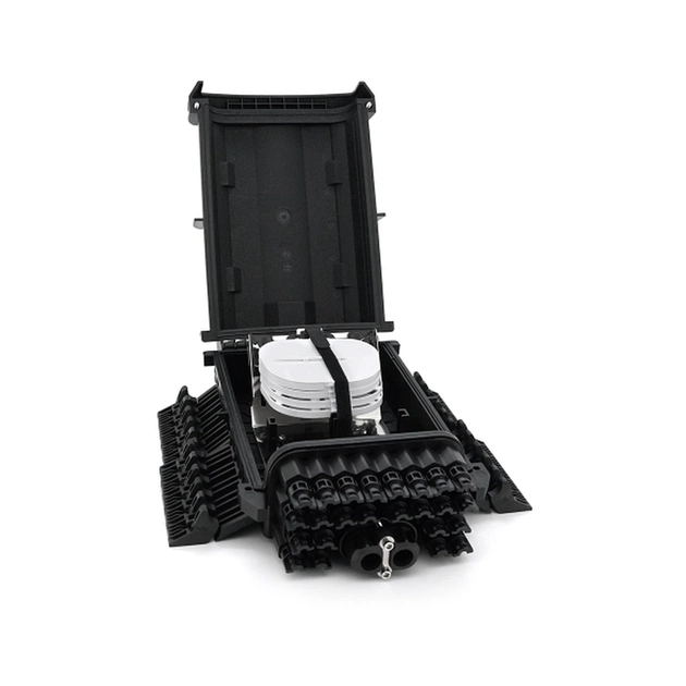 Муфта оптична Merlion 2 вводи, до 4-х касет, до 96 зварок, матеріал ABS (ML-OP-F205) - picture 1