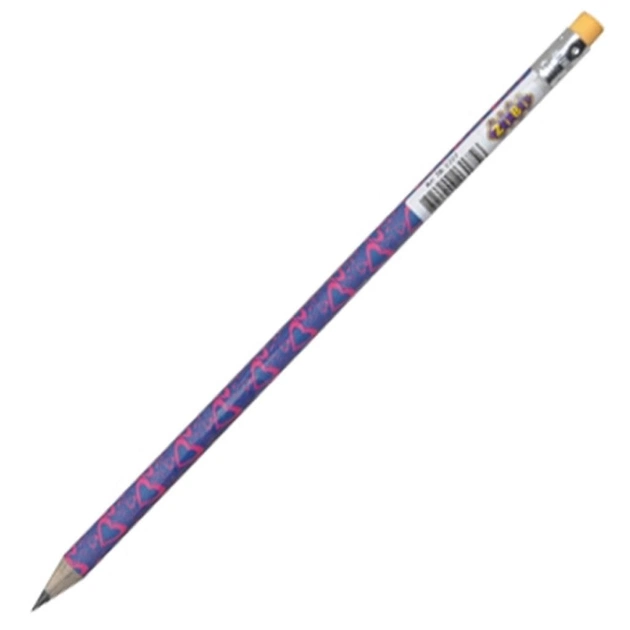 Олівець графітний ZiBi LOVE, HB, with eraser, tube (ZB.2301) - зображення 1