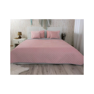Покрывало Руно 150kh220 velyur 360.55_Pink and Grey romb (360.55_Pink and Grey romb) изображение 1