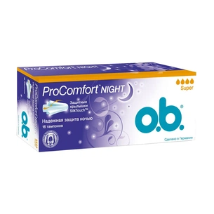 Тампони o.b. ProComfort с покрытием SilkTouch Night Super 16 шт (3574661048284) изображение 1