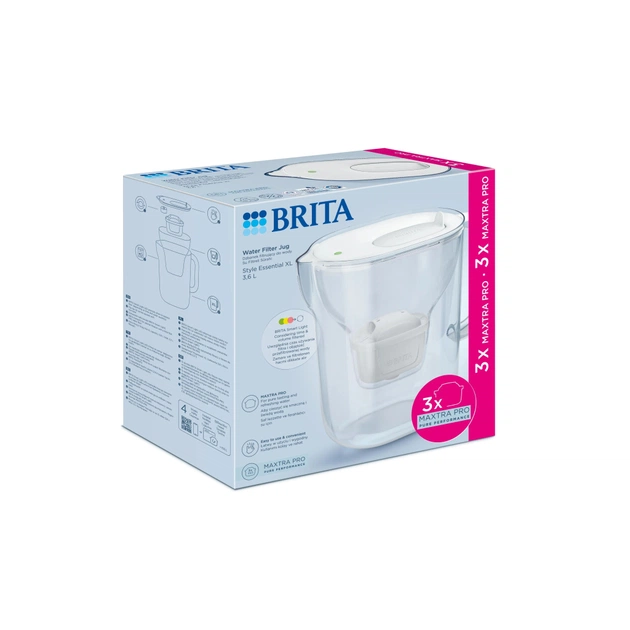 Фільтр-глечик Brita Style Essential XL MXPro 3.6л + 3 картриджа білий (1058705) - зображення 14