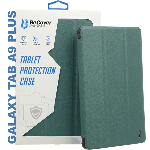 Чехол для планшета BeCover Smart Case Samsung Tab A9 Plus SM-X210/SM-X215/SM-X216 11.0" Dark Green (710307) - изображение 1