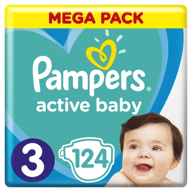 Підгузки Pampers Active Baby Midi Розмір 3 (6-10 кг) 124 шт (8001090950857) - зображення 1