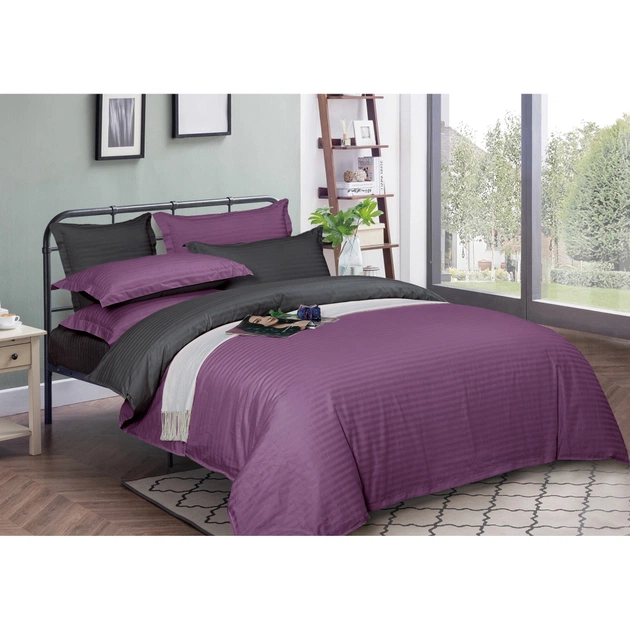 Підковдра MirSon Satin Stripe 30-0009 + 30-0012 Violetta 160х220 см (2200005258224) - зображення 1