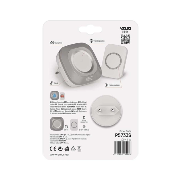 Дверний дзвінок EMOS бездротовий EMOS P5733S (P5733S) - picture 9
