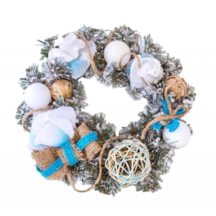 Різдвяний вінок YES! Fun Біла троянда 15 см (903771) picture 1