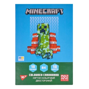Кольоровий картон Yes двосторонній А4 Minecraft 10 аркушів (955456) зображення 1
