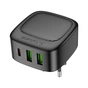 Зарядний пристрій BOROFONE BAS23A Lucky 1xUSB-C + 2xUSB PD30W Black (6941991109386) - уменьшенное изображение 2