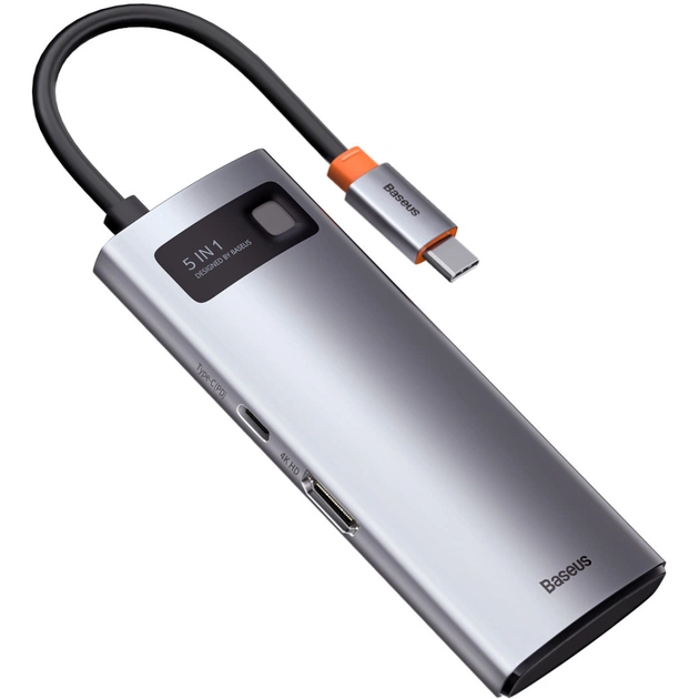 Концентратор Baseus USB3.1 Type-C to USB Type C PD 100W/HDMI 4K 60 Hz/3*USB 3.2 Gen1/ 5in1 (CAHUB-CX0G) - picture 4