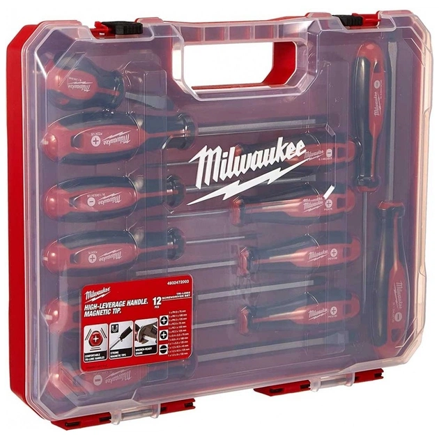 Набір викруток Milwaukee магнітних з тригранною рукояткою, в пластиковому кейсі 12шт. (4932472003) - picture 4
