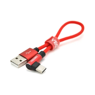 Дата кабель USB 2.0 AM to USB-C 0.2m 2.4A red VEGGIEG (YT-UT-20R) зображення 1