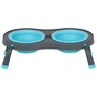 Посуд для собак Dexas Миска подвійна на складній підставці-велика 600 мл блакитна (0084297306892) - уменьшенное изображение 2