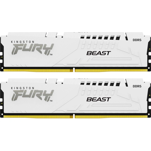 Модуль памяти для компьютера DDR5 64GB (2x32GB) 6400 MHz Beast White XMP Kingston Fury (ex.HyperX) (KF564C32BWK2-64) - изображение 1