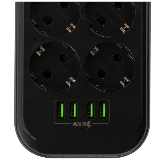 Мережевий фільтр живлення ColorWay CW-CHE64B, 6 розеток/4USB Black (CW-CHE64B) - picture 7