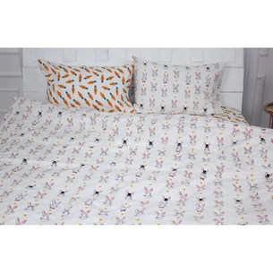 Постільна білизна MirSon Бязь Ranforce Elite 17-0529 Bunnies white Двоспальний (2200004671215) зображення 1