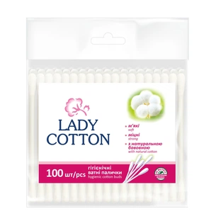 Ватні палички Lady Cotton в поліетиленовому пакеті 100 шт. (4820048487351) зображення 1