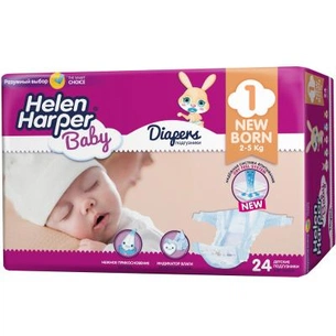 Підгузки Helen Harper Baby Newborn 2-5 кг 24 шт (5411416029816) зображення 1