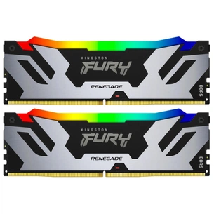 Модуль пам'яті для комп'ютера DDR5 32GB (2x16GB) 6400 MHz Renegade Silver RGB Kingston Fury (ex.HyperX) (KF564C32RSAK2-32) зображення 1